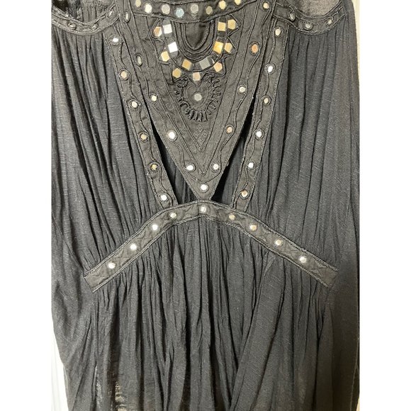 Free People Embellished Mirror Jeweled Jewel Ornate Exotic Blouse Top NWT - Picture 8 of 16